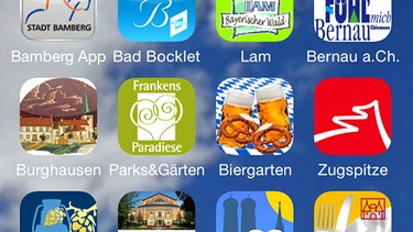 Screenshot bayerischer Apps auf einem iPhone 5 | Bild: BR