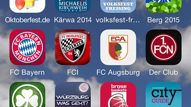 Screenshot bayerischer Apps auf einem iPhone 5 | Bild: BR