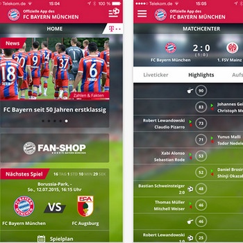Screenshots aus der FC-Bayern-München-App | Bild: BR