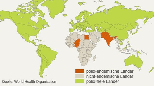 Infografik: Erfolge der WHO gegen Polio, 2003 | Bild: BR