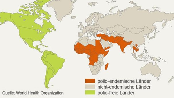 Infografik: Erfolge der WHO gegen Polio, 1997 | Bild: BR