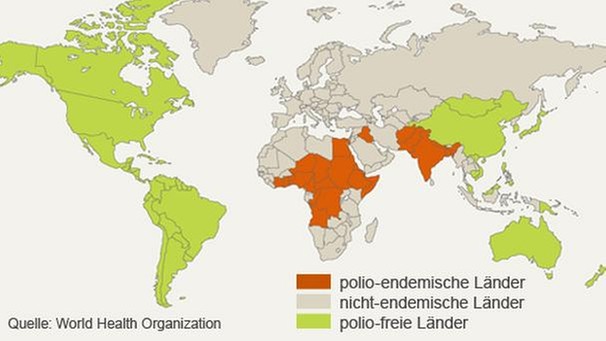 Infografik: Erfolge der WHO gegen Polio, 2000 | Bild: BR