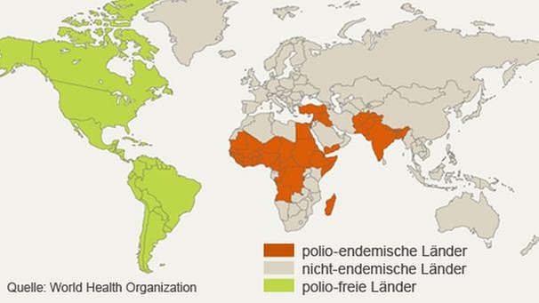 Infografik: Erfolge der WHO gegen Polio, 1998 | Bild: BR