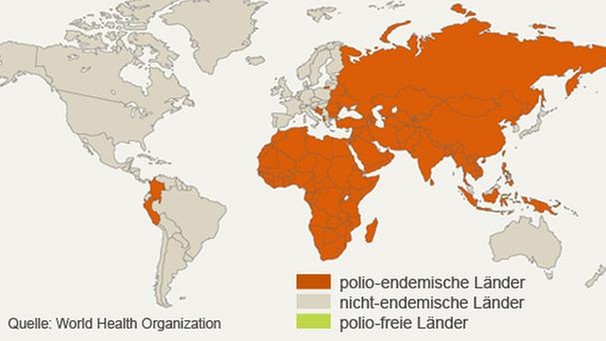 Infografik: Erfolge der WHO gegen Polio, 1991 | Bild: BR