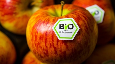 Äpfel mit Bio-Siegel | Bild: picture-alliance/dpa