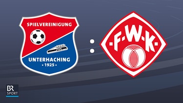Die Logos der Vereine SpVgg Unterhaching und Würzburger Kickers | Bild: BR; Montage BR