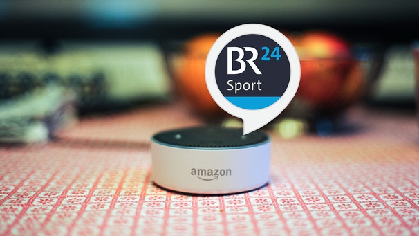 Amazon Echo + BR24 Sport-Logo | Bild: picture-alliance/dpa; Montage: BR