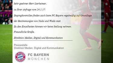 Antwort FC Bayern | Bild: BR
