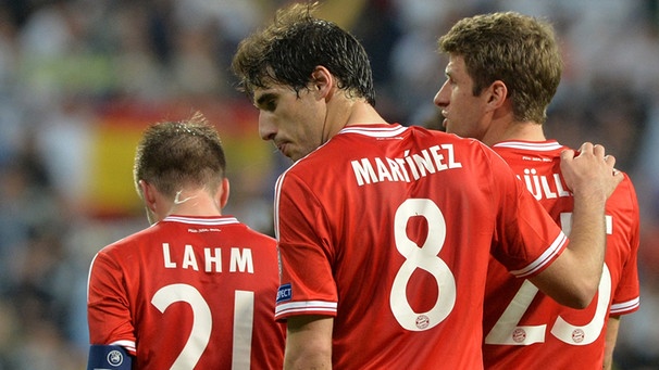 Enttäuschte Bayern nach dem 0:1 in Madrid | Bild: picture-alliance/dpa
