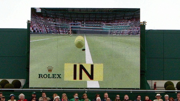 Hawk-Eye-Anzeige in Wimbledon | Bild: picture-alliance/dpa
