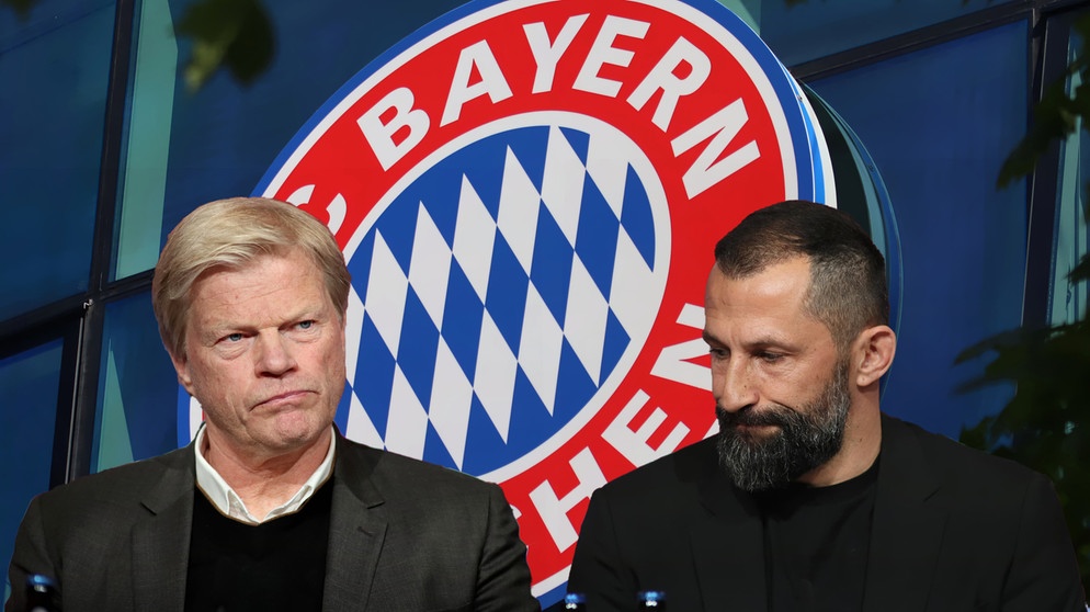FC-Bayern-Wappen und Vorstandschef Oliver Kahn und Sportdirektor Hasan Salihamidzic | Bild: picture-alliance/dpa