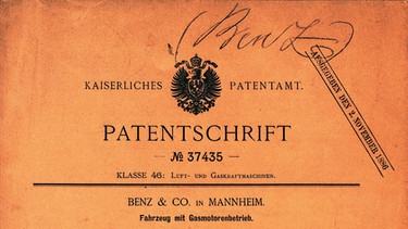 Patentschrift für Benz' Motorwagen | Bild: Daimler
