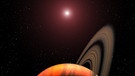 Ein roter Zwerg, umkreist von einem Planeten (Grafik) | Bild: NASA