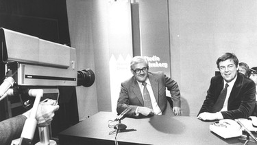 BR-Intendant Reinhold Vöth mit Nürnbergs Fernsehchef Manfred Boos 1978 | Bild: BR