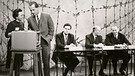 Im Studio (v.l) Gertrud Simmerding, Ernst Emrich, Gerhard Schreeb, Gerhard Hildmann und Prinz Louis Ferdinand von Preußen | Bild: BR, Historisches Archiv
