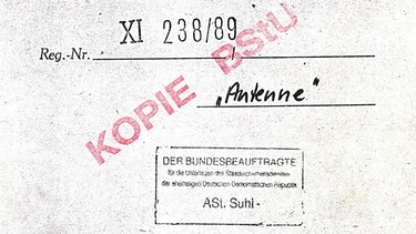 Deckblatt der Stasiakte "Antenne" | Bild: Eberhard Schellenberger privat