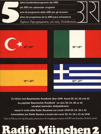Plakat zu fünf Jahre Ausländerprogramm, 1969 | Bild: BR, Historisches Archiv