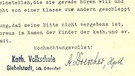 Brief an den Bayerischen Rundfunk: Danke für den bereitgestellten Rundfunkempfänger | Bild: BR/Historisches Archiv