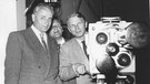 Im Fernsehstudio in der Lothstraße: von links Clemens Münster, Willy Reiber, Joachim Goldmann, 1953 | Bild: BR, Historisches Archiv, Hans Schürer