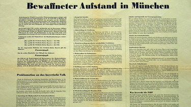Bewaffneter Aufstand in München, Proklamation der Freiheitsaktion Bayern an das bayerische Volk | Bild: BR, Historisches Archiv