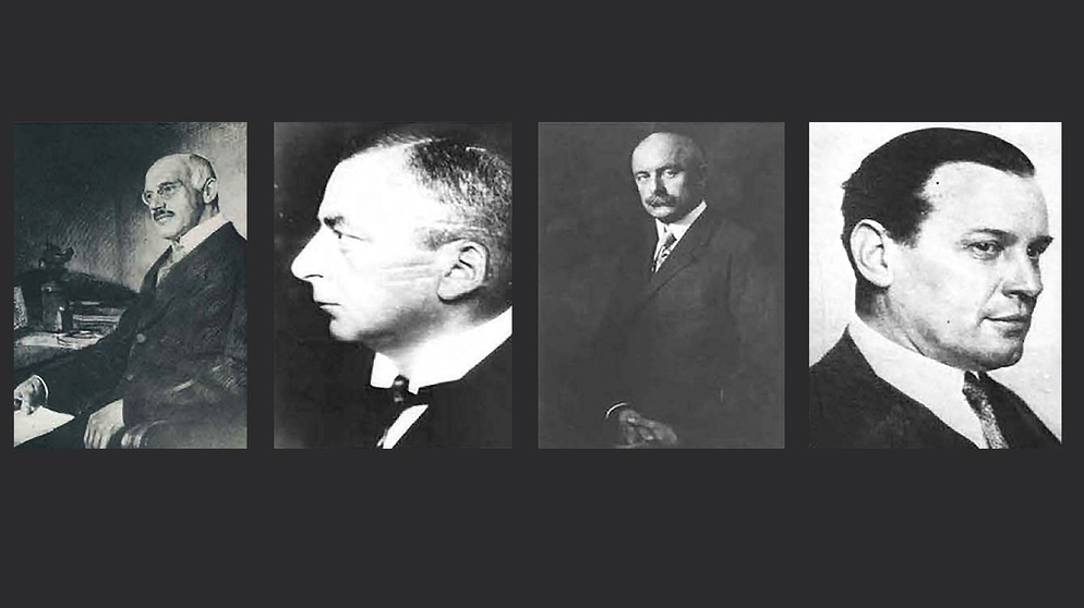von links: Hermann Klöpfer, Ernst Ludwig, Voss, Josef Böhm und Robert Riemerschmid | Bild: BR / Fotoarchiv