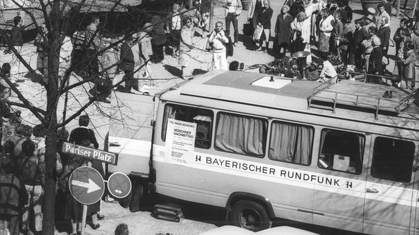 Kabelübertragung Münchner Nachmittag auf dem Pariser Platz in München, 27.4.1984. | Bild: BR / Historisches Archiv