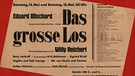 Plakat "Das große Los" mit Eduard Ritschard, 1950er Jahre | Bild: BR/Historisches Archiv