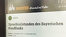 Digitale Infotafel in Iphofen mit Terminankündigung zur Sprecherstunde | Bild: BR/Andreas Dirscherl