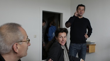 Dominik Graf, Bettina Reitz und Christian Petzold am Set des Dreiteilers "Dreileben" | Bild: BR/Christian Schulz
