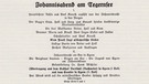 Veranstaltungsankündigung "Johannisabend am Tegernsee" aus der Bayerischen Radiozeitung | Bild: Screenshot aus "Oberbayerisches Preissingen" von Sepp Eibl, 1980