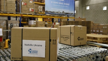 Pakete für die Nothilfe in der Ukraine | Bild: action medeor