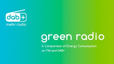 Cover of the brochure - green radio - A Comparison of Energy Consumption on FM and DAB+.
Deckblatt der Broschüre von BR und BLM zur Nachhaltigkeit. Vergleich UKW und DAB+ | Bild: BR