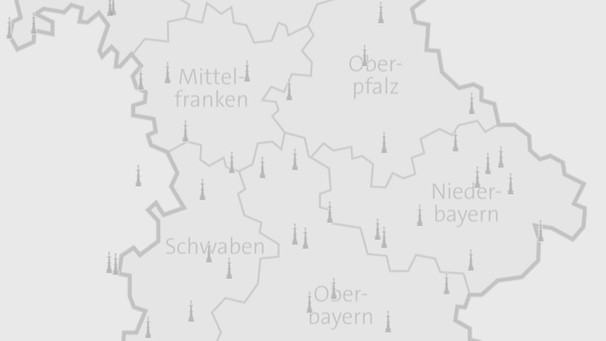 Karte: Sendetürme in Bayern | Bild: BR