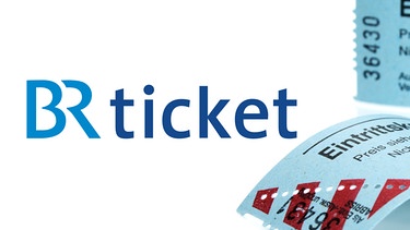 Das Logon von BRticket neben zwie Eintrittskarten aus Papier | Bild: picture alliance | CHROMORANGE / Ralph Kerpa/ BR