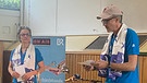 Julia Cortis und Florian Schwarz bei der Sprech(er)stunde "Olympischer Sprechsport" am 6. Juli 2022 | Bild: BR