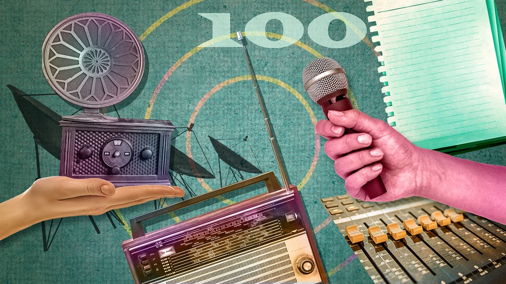 Collage 100 Jahre Radio | Bild: colourbox.com; Montage: BR