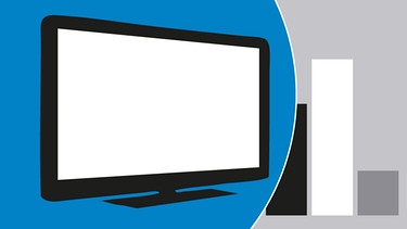 Illustration: Fernseher neben einem Säulendiagramm | Bild: BR