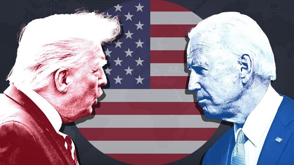 Bei der Präsidentschaftswahl 2020 in Amerika stehen sich Donald Trump (Republikaner) und Joe Biden (Demokarten) im November gegenüber. | Bild: BR